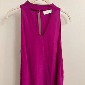 Amanda Uprichard hot pink silk sleeveless top